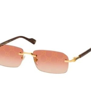 Eyewear Rectangular Frame Sunglasses Gold