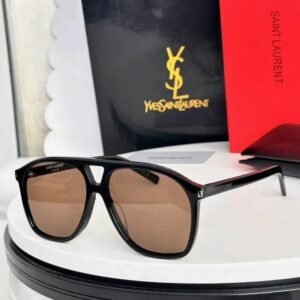 YSL Eyewear Dune Tortoiseshell Black Transparent Brown Optical Glasses