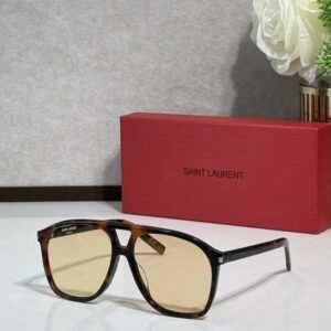 YSL SL 596 DUNE Pilot Frame Tortoiseshell Sunglasses Tinted Yellow