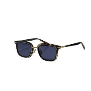 Blacksuit S18U Rectangular Sunglasses Black Frame Lens Navy Finish Metal Hinges