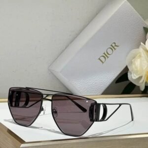 Sunglasses Geometric Black Tone Metal Light Dark Violet Gradient Lenses