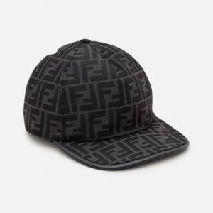 FENDI FF JACQUARD BASEBALL CAP Black