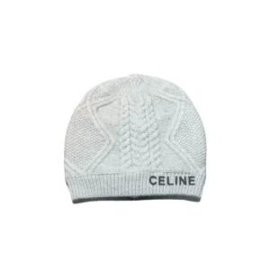 Celine Grey Ecru Knit Wool Hat
