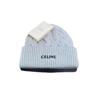 Celine Ribbed Knit Beanie Grey