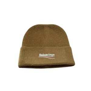 Balenciaga Olive Beanie Shown Folded Flat