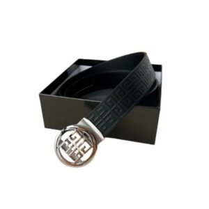 Givenchy Belt Leather Strap Silver Buckle