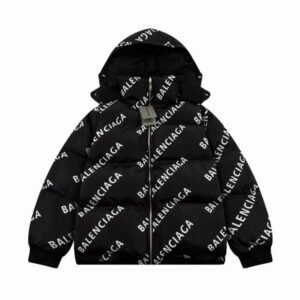 Balenciaga Logo-Embroidered Reversible Puffer Jacket Black