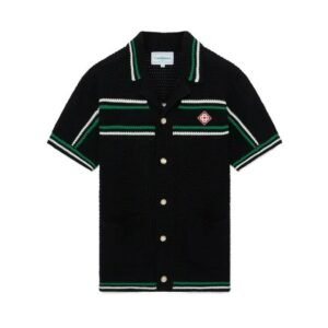 Casablanca Tennis Crochet Shirt Black