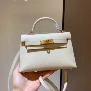 Hermes Kelly Mini 19cm Bag White
