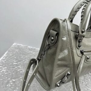 Balenciaga Le City Bag Cracked Leather Grey